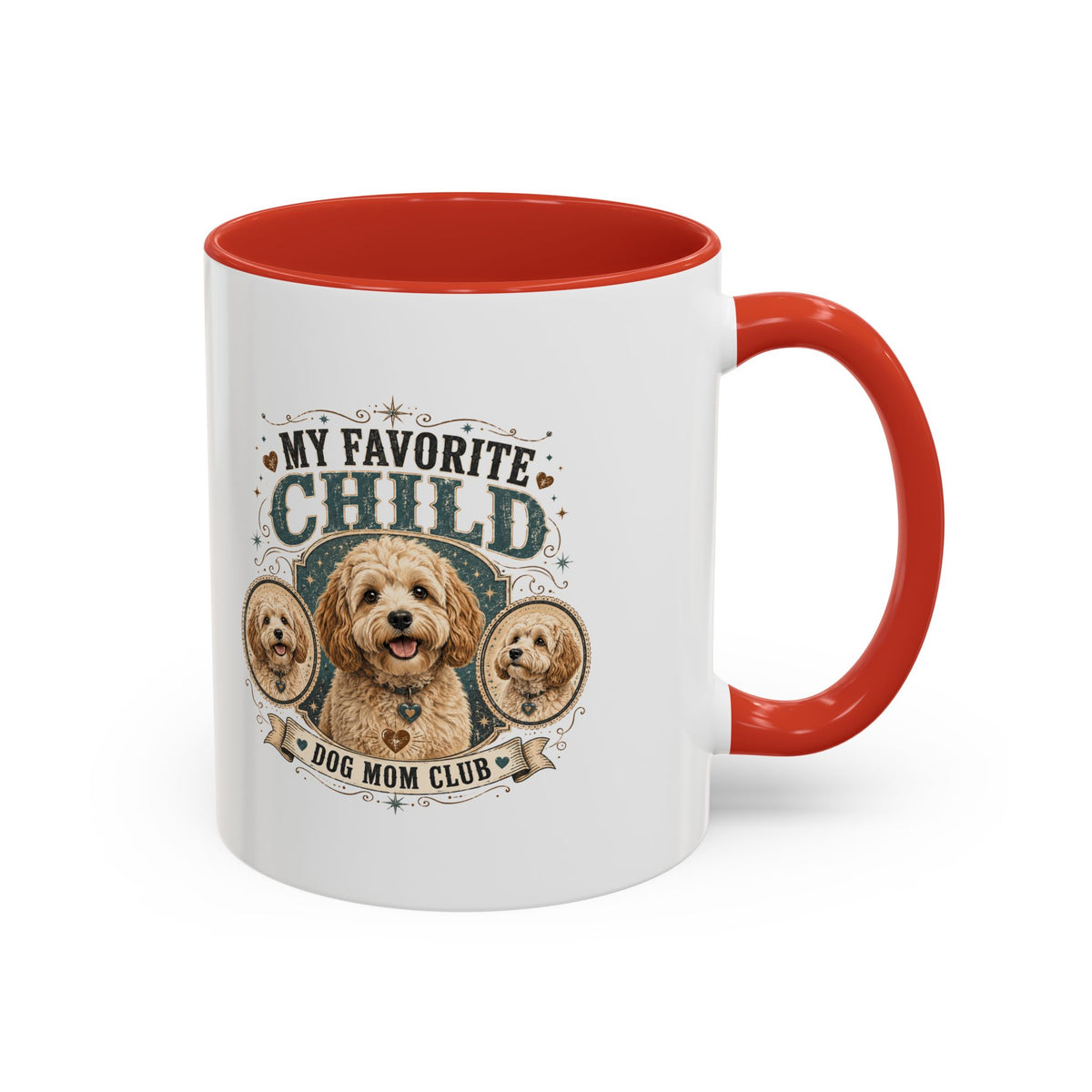 Milo Bailey Dog Dad Mom Dog Mom Coffee Mug — “My Favorite Child” Doodle Dog Portrait Accent Mug