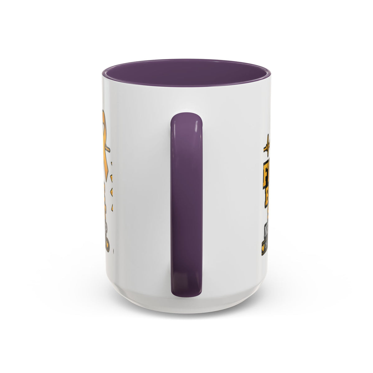 Childhood Cancer Awareness Accent Coffee Mug — "Fight Believe Support" 11/15oz
