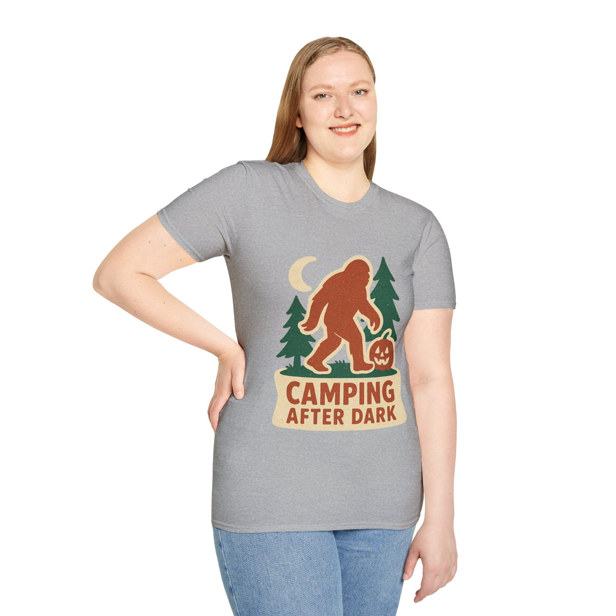 Camping After Dark T‑Shirt — Retro Bigfoot Camp Graphic Tee - Trending Now - August 2026