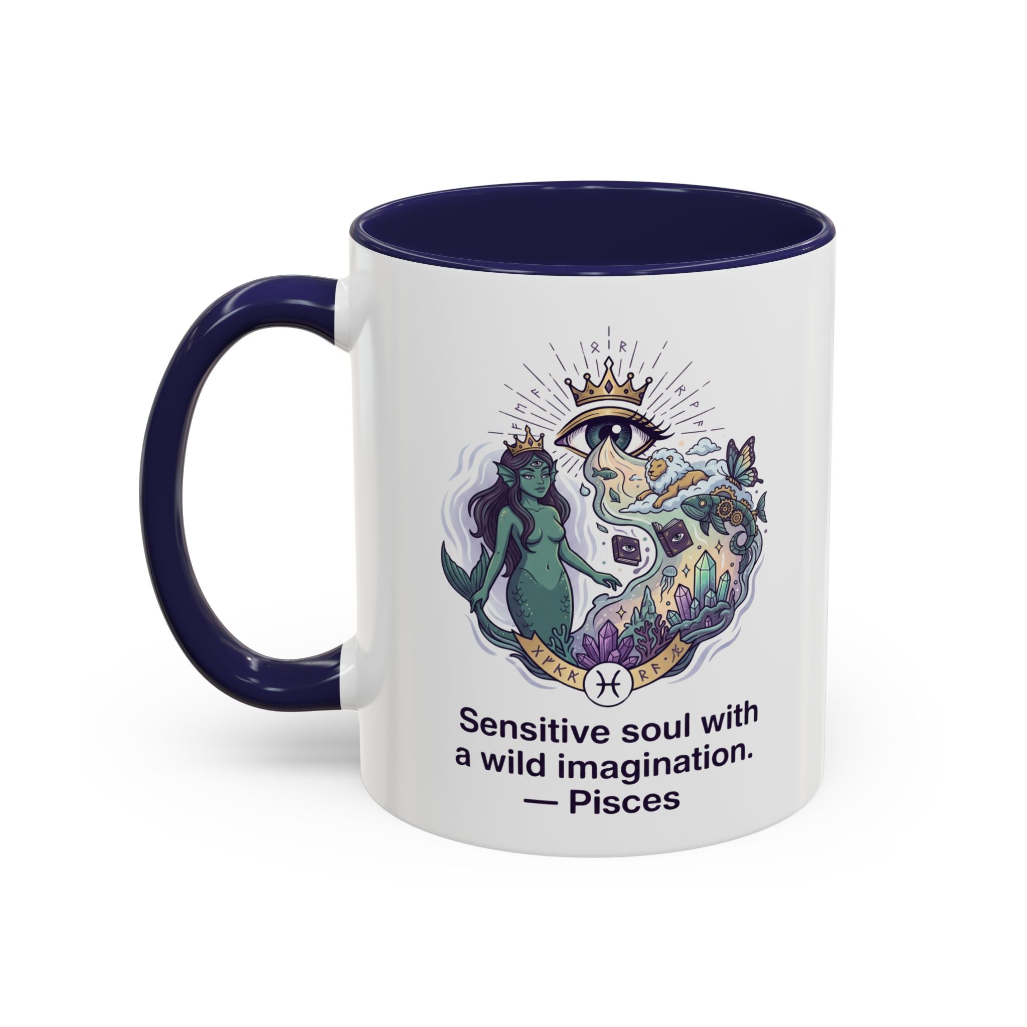 Pisces Coffee Mug — "Sensitive soul with a wild imagination" Astrological Zodiac Accent Mug