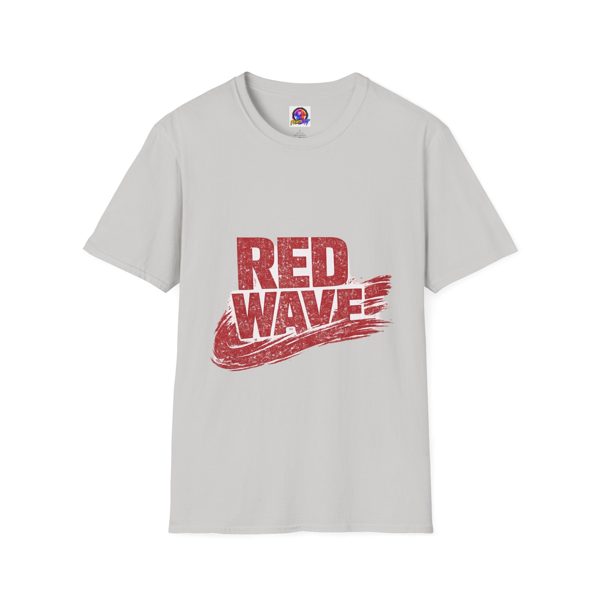 South Korea Red Wave Graphic T‑Shirt — Vintage Distressed Logo Tee
