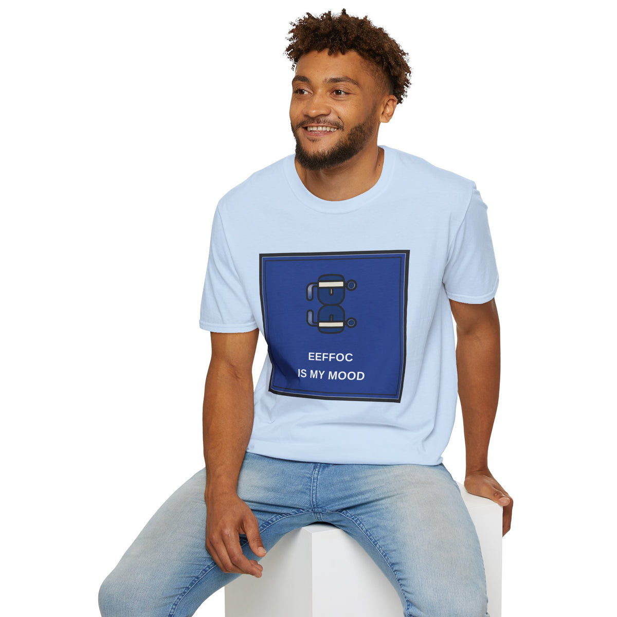 T‑Shirt — 'BeeFoc Is My Mood' Blue Robot Graphic Tee - Trending Now - August 2026