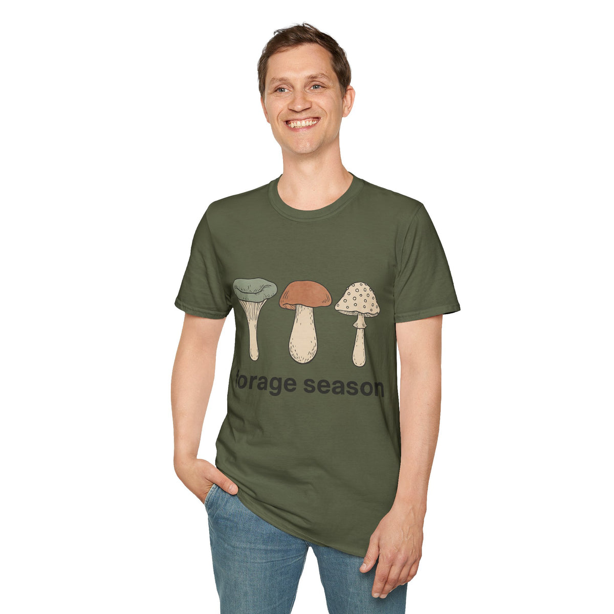 Mushroom Trio T-Shirt — Cute Minimal Fungi Graphic Tee - Trending Now - September 2026