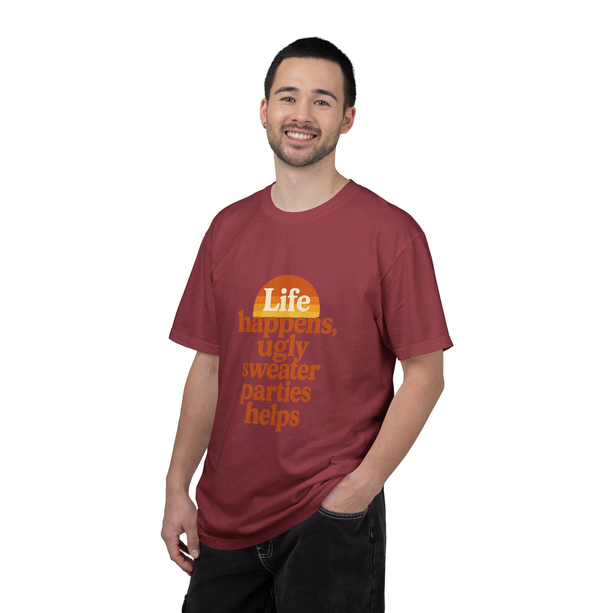 Life Happens Ugly Sweater Parties Helps T-Shirt - Trending Now - October 2026