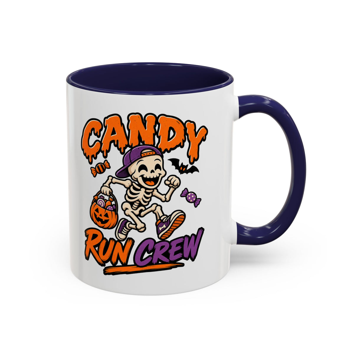 Candy Run Crew Coffee Mug — Halloween Skeleton Trick-or-Treat Accent Mug (11/15oz)