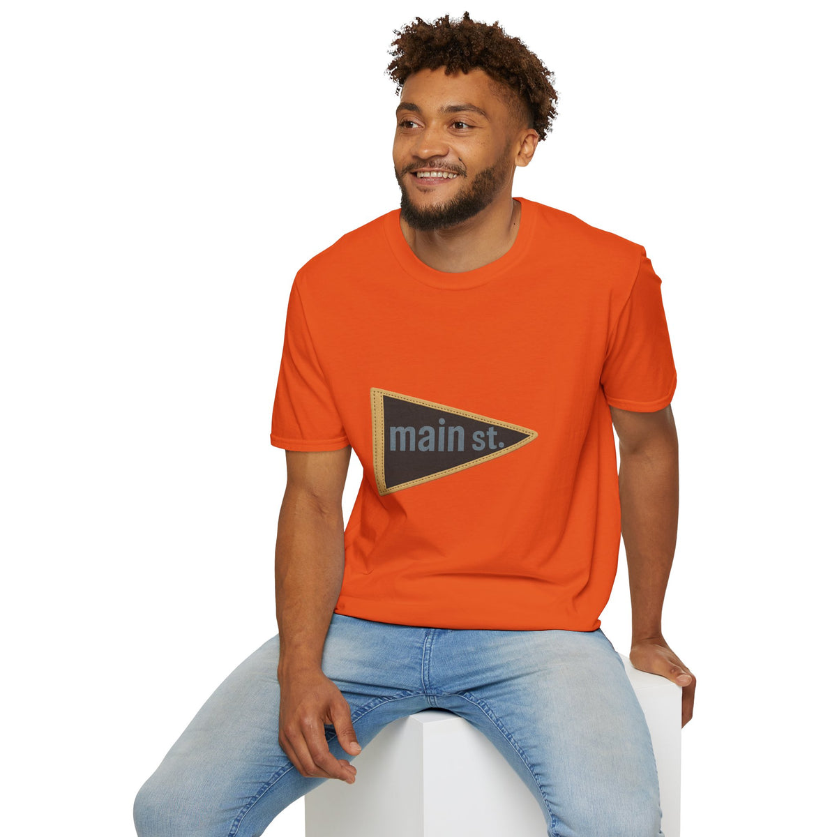 Main St. Triangle Logo T‑Shirt — Vintage Retro Street Sign Graphic Tee - Trending Now - August 2026