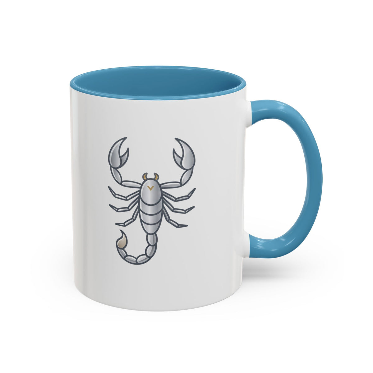 Scorpio Zodiac Accent Coffee Mug — Silver Scorpion Astrology Gift