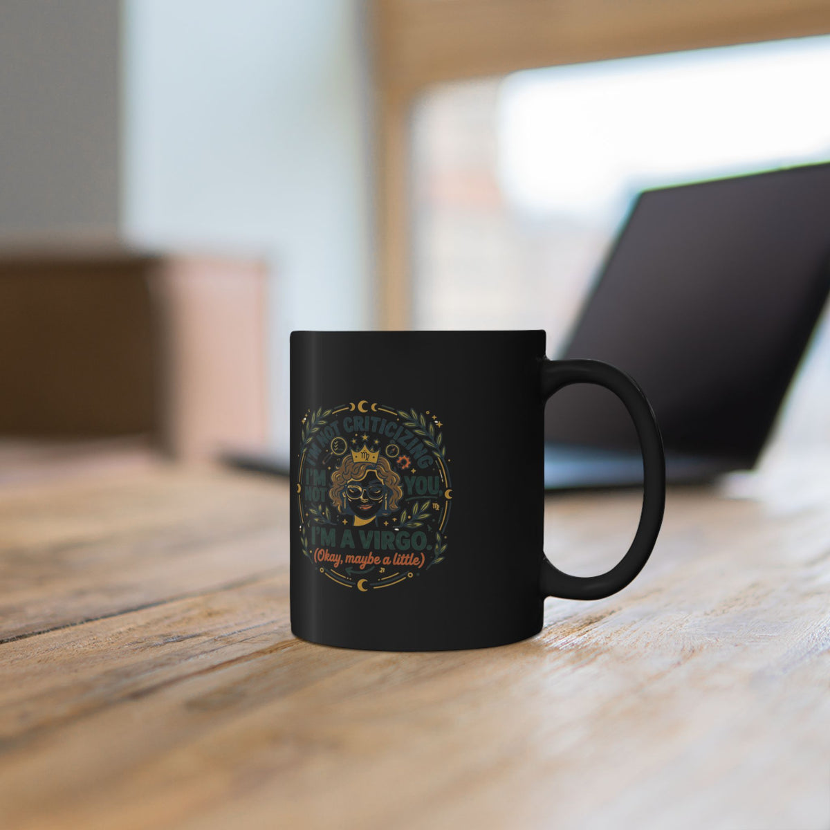 Virgo Zodiac Mug — Funny "I'm a Virgo (Okay, Maybe a Little)" Black Coffee Cup