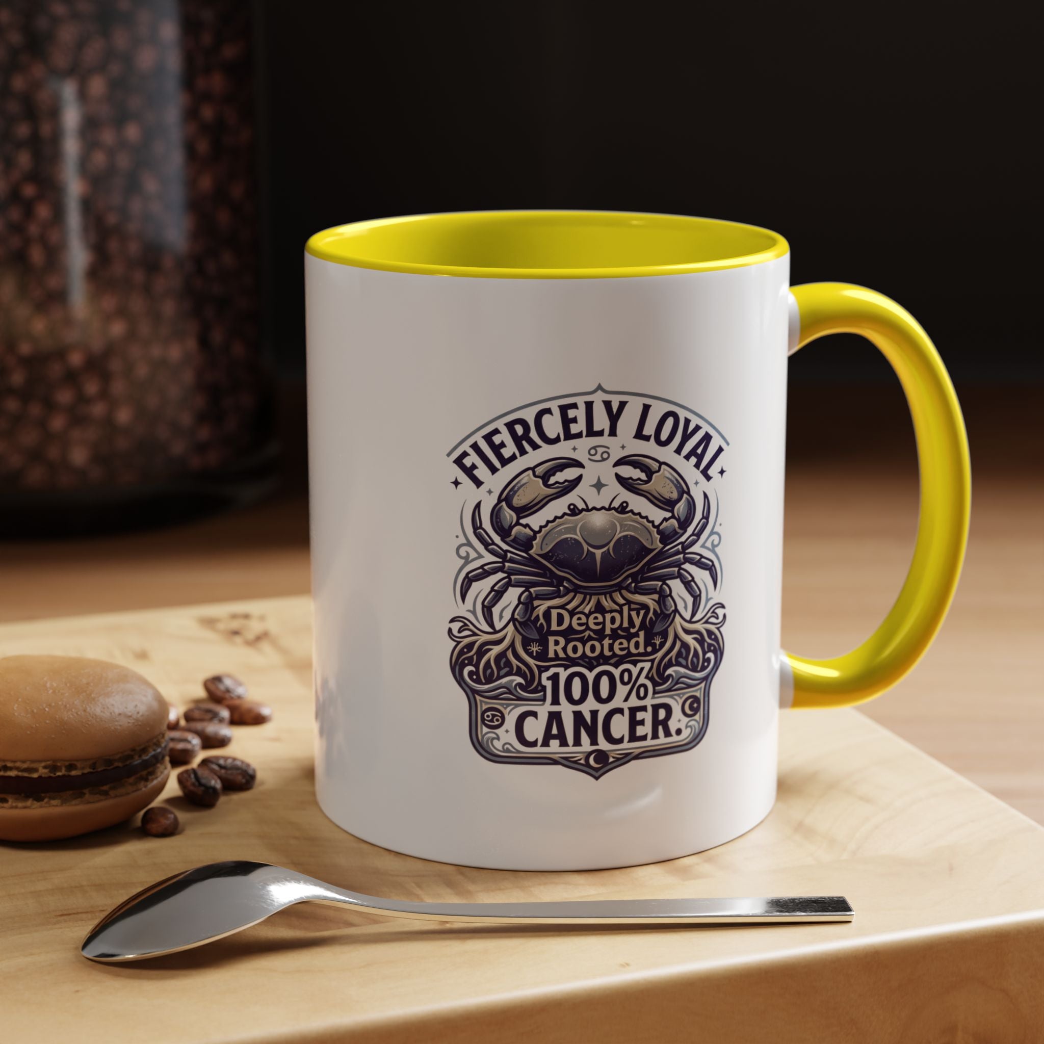 Cancer Zodiac Coffee Mug – "Fiercely Loyal, Deeply Rooted" Accent Mug