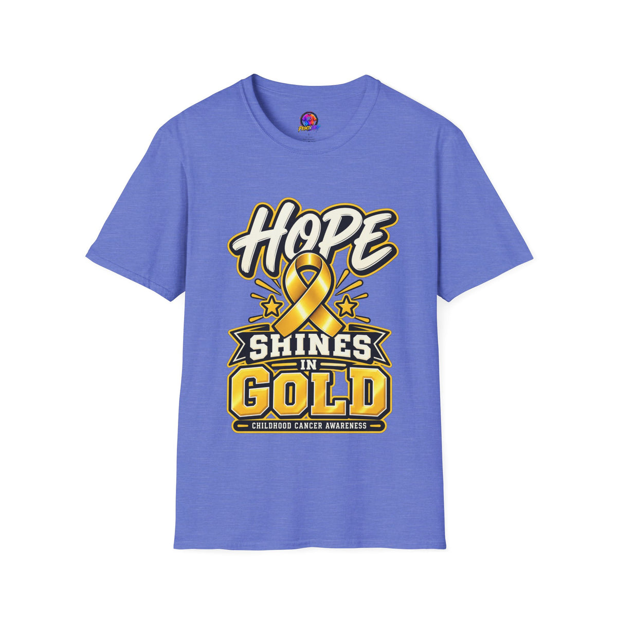 Hope Shines in Gold T-Shirt — Childhood Cancer Awareness Tee
