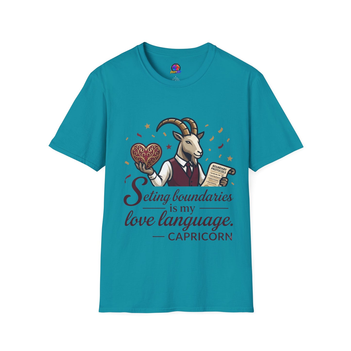 Capricorn T-Shirt — "Setting Boundaries is My Love Language" Zodiac Goat Tee