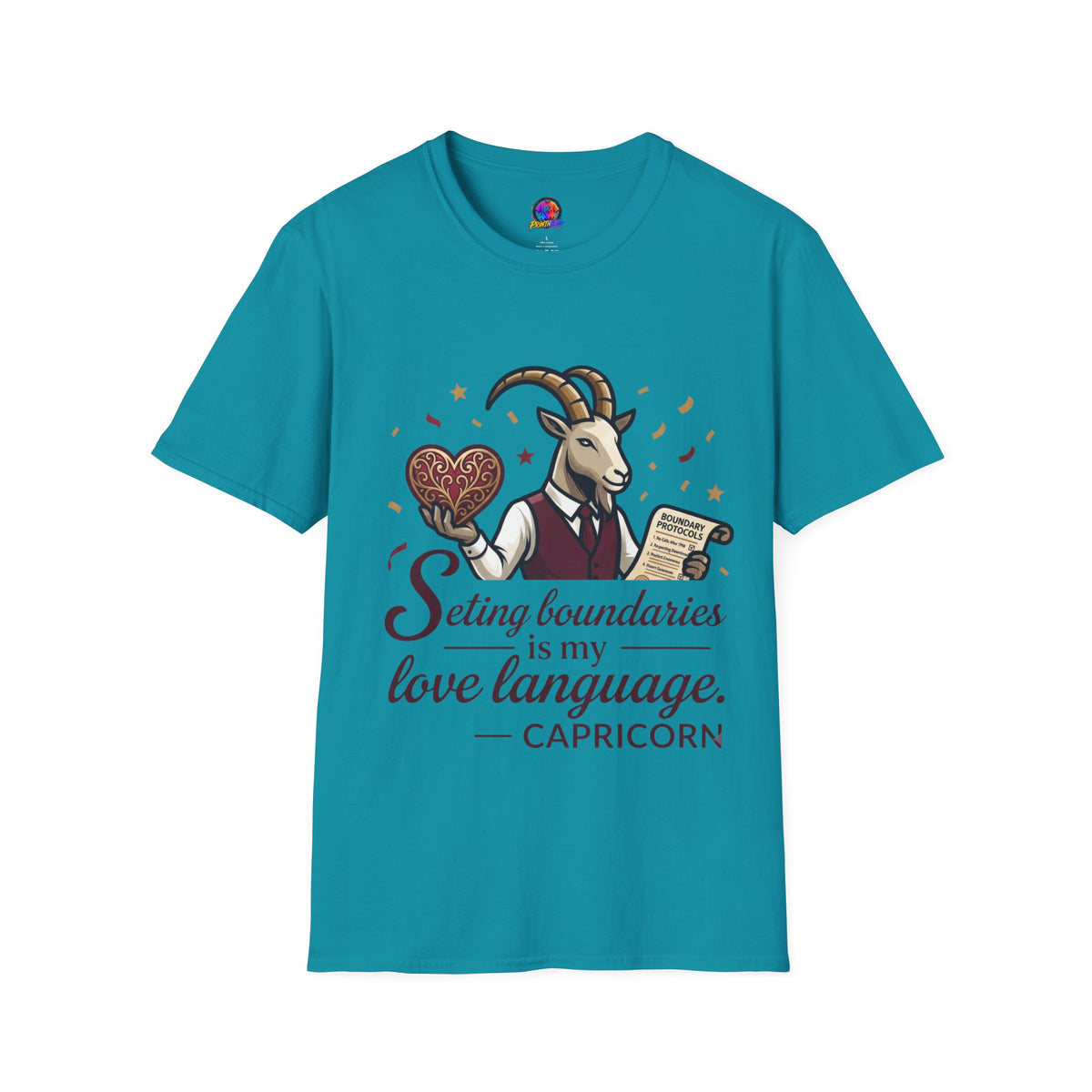 Capricorn T-Shirt — "Setting Boundaries is My Love Language" Zodiac Goat Tee