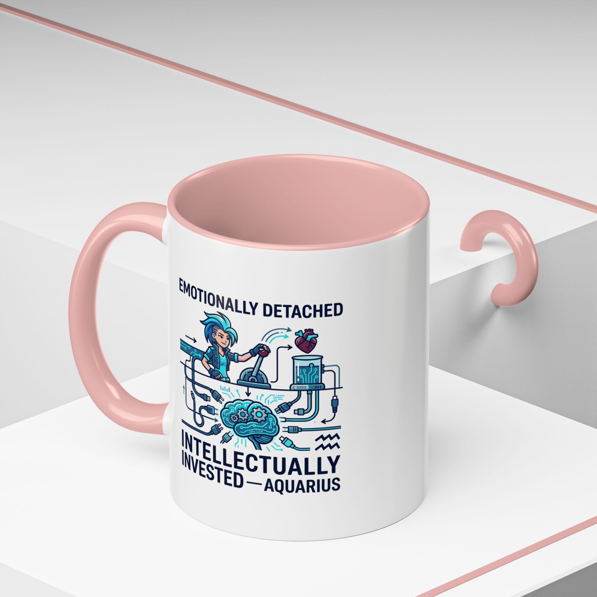 Aquarius Coffee Mug - "Emotionally Detached, Intellectually Invested" Accent Mug 11oz