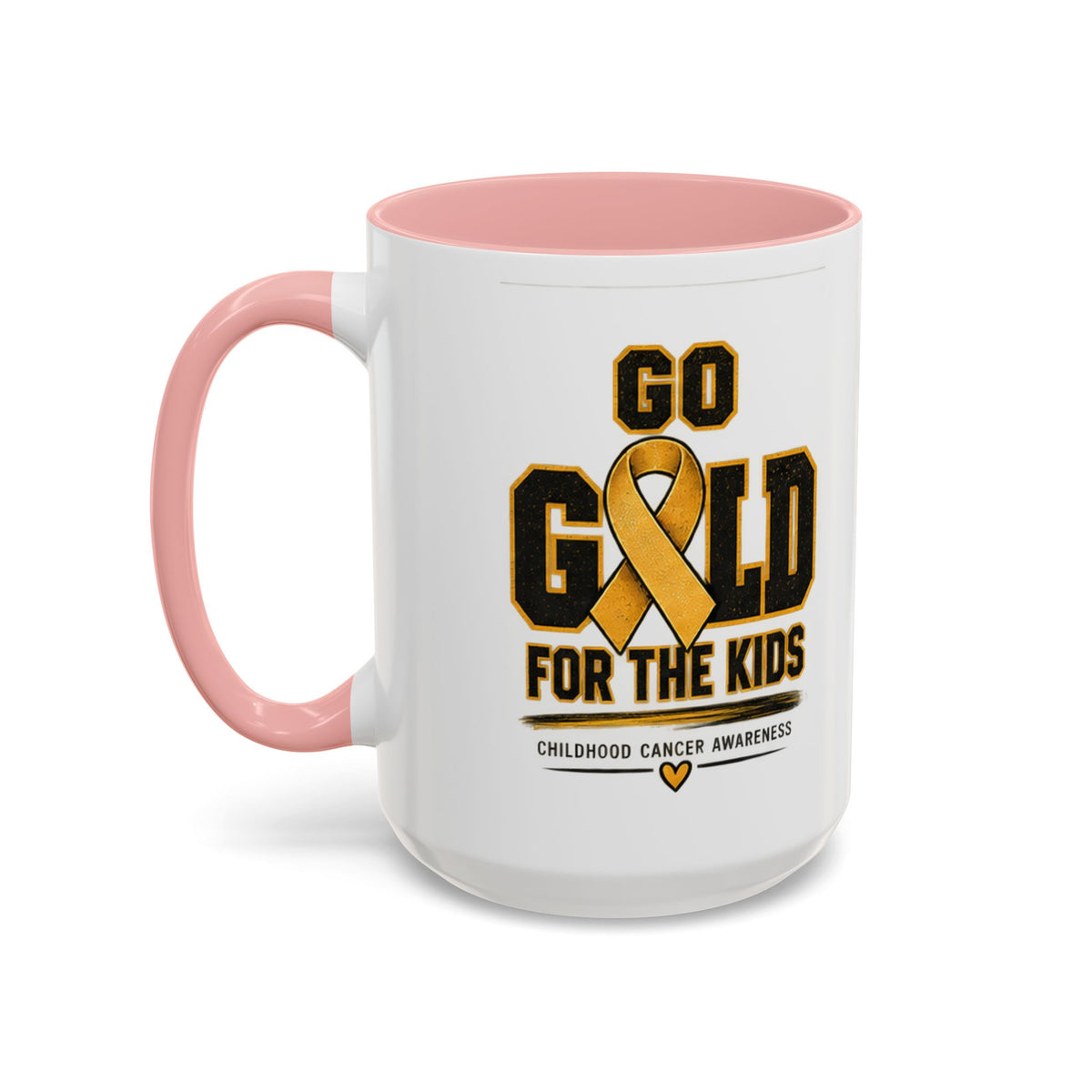 Go Gold For The Kids Accent Coffee Mug — Childhood Cancer Awareness 11/15oz