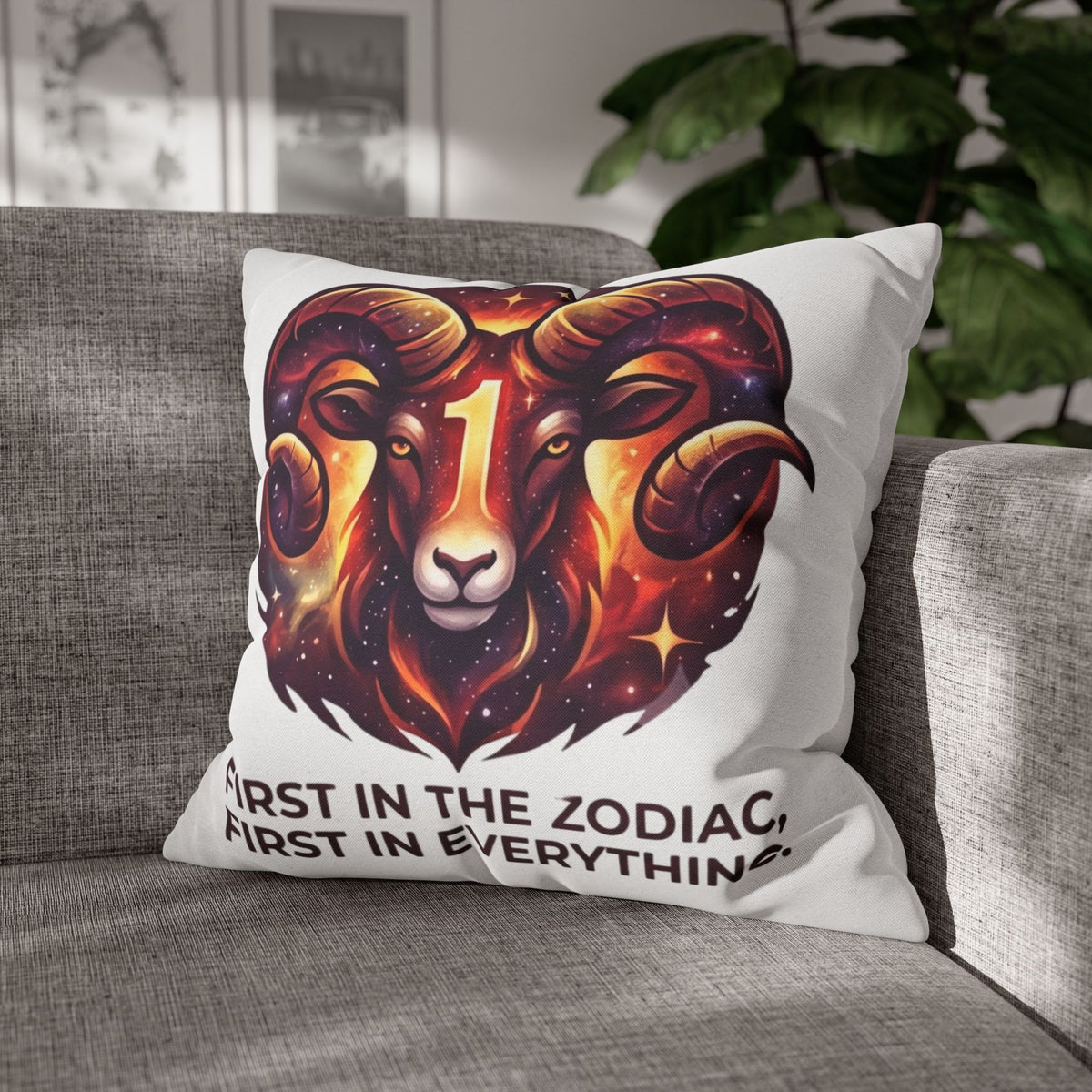 Aries Pillowcase Aries Zodiac Pillow — "First in the Zodiac, First in Everything" Decorative Throw Pillow