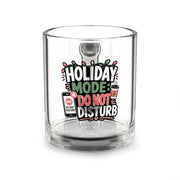 Modern Day Christmas Glass Mug  10oz Holiday Mode Glass Mug — "Do Not Disturb" Christmas Coffee Cup