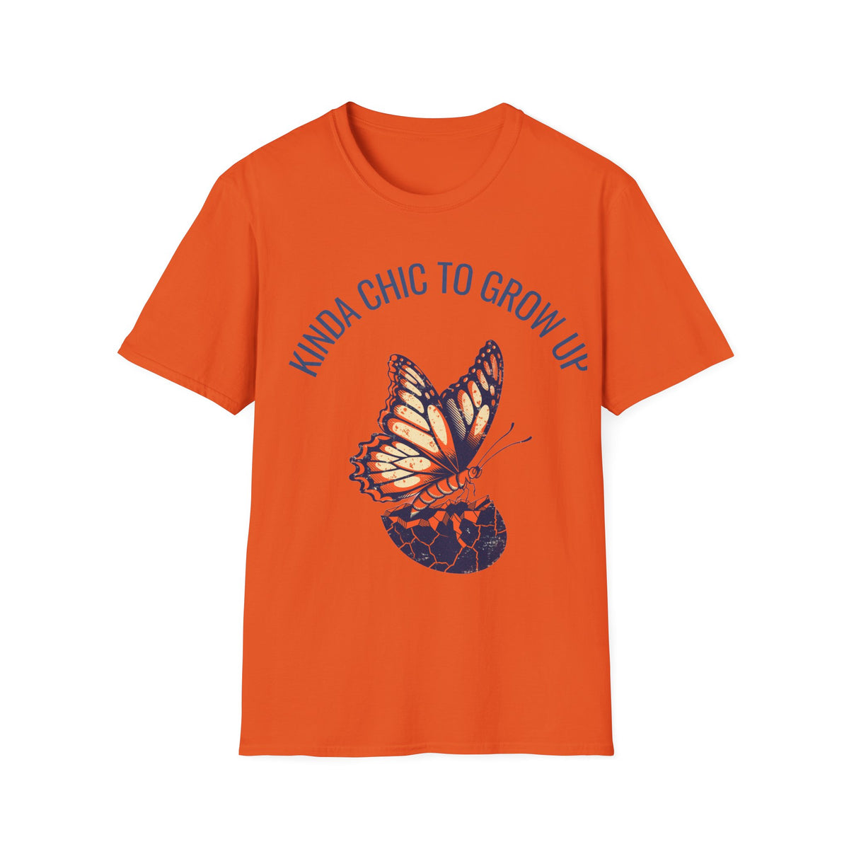 "Kinda Chic To Grow Up" Monarch Butterfly Graphic Tee - Aesthetic Inspirational White T-Shirt - Trending Now - September 2026
