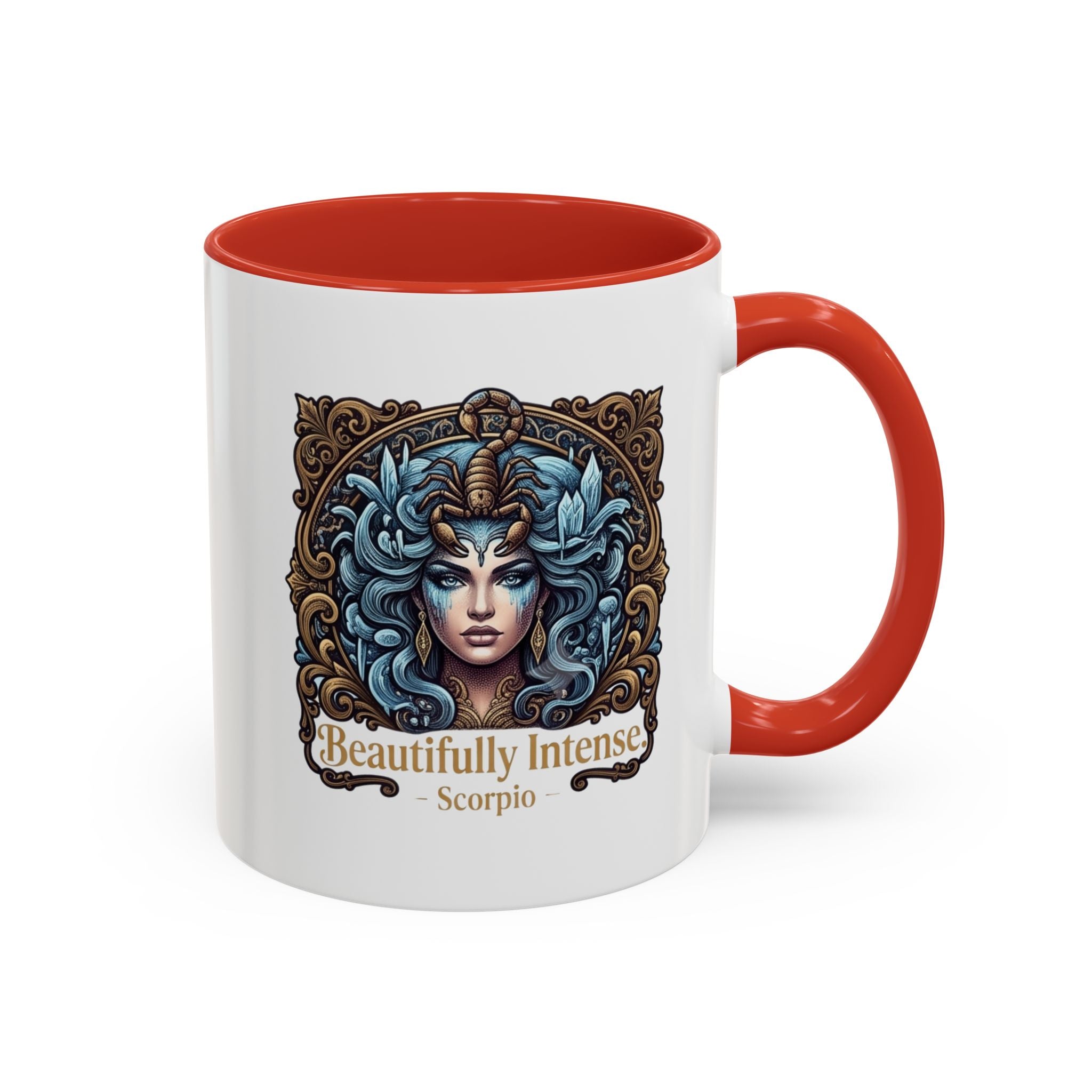 Scorpio Accent Coffee Mug — "Beautifully Intense" Zodiac Design (11/15oz)