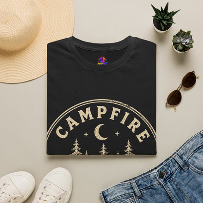 Campfire After Dark T-Shirt — Vintage Moon & Pines Camping Tee