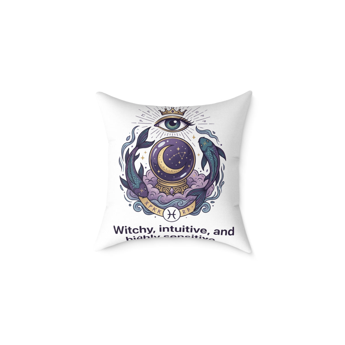 Pisces Zodiac Highly Sensitive And Intuitive Square Poly Canvas Pillow