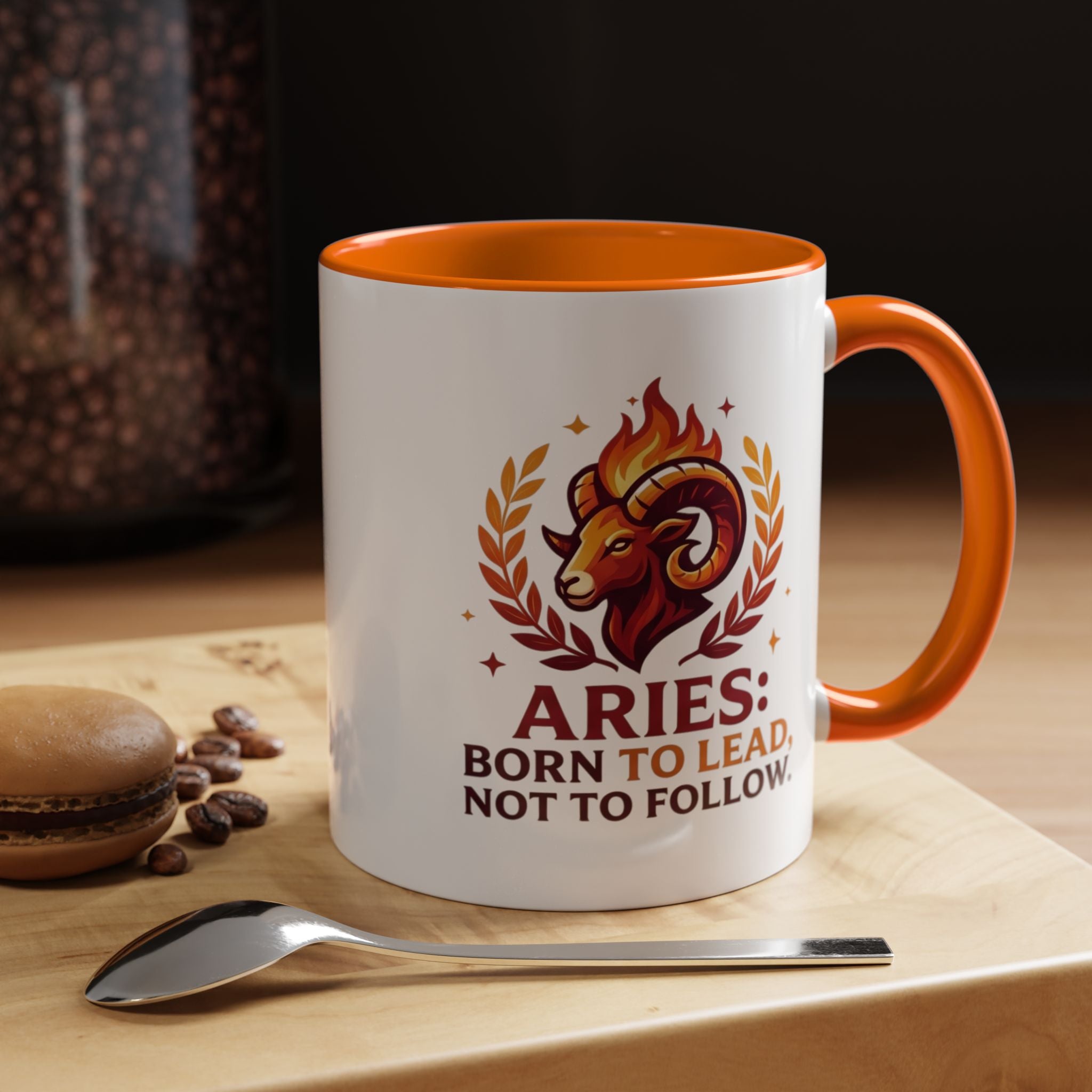 Aries Coffee Mug — "Aries: Born to Lead, Not to Follow" Zodiac Astrology Gift