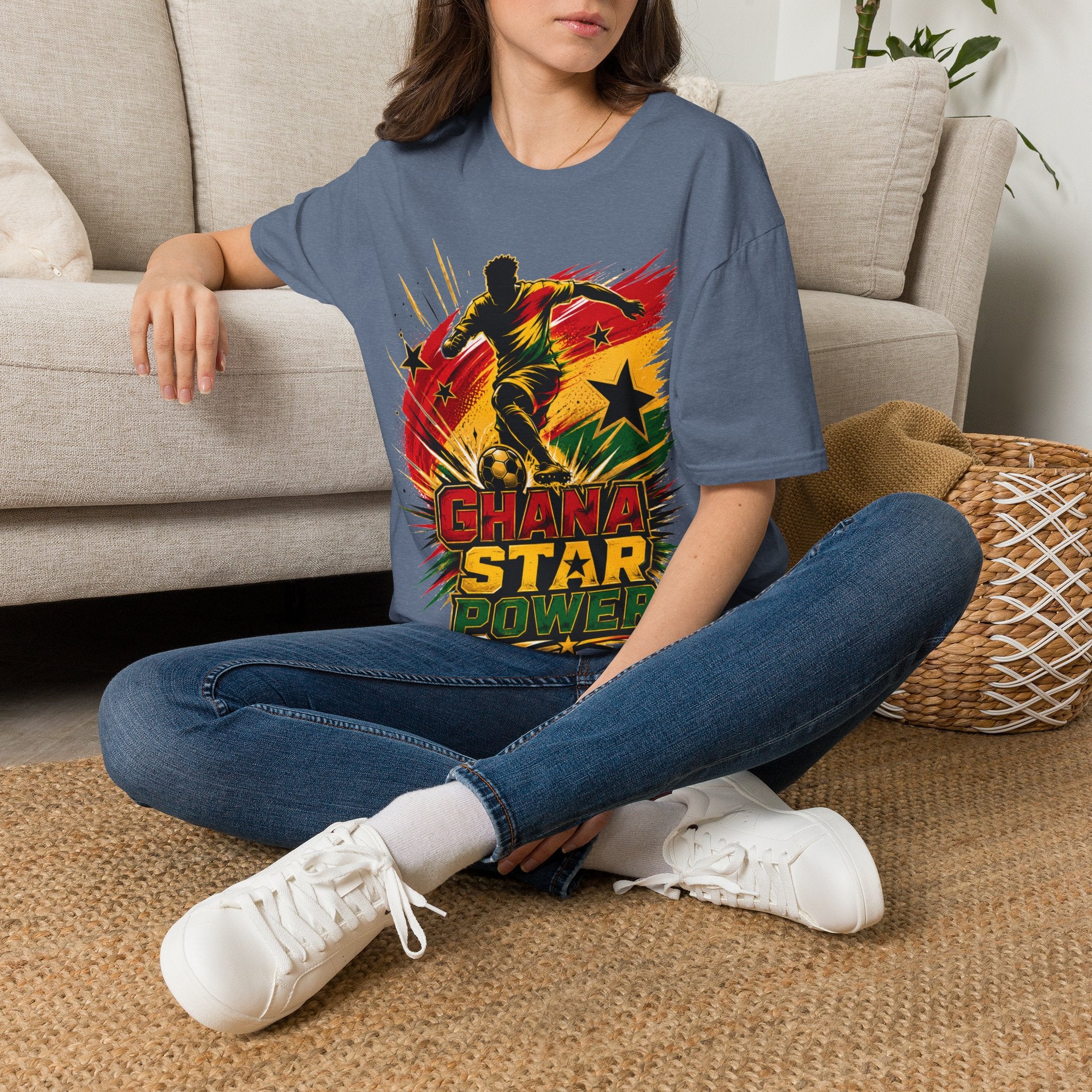 Ghana Star Power Soccer T-Shirt — Afro Football Fan Tee - Ghana T-Shirt
