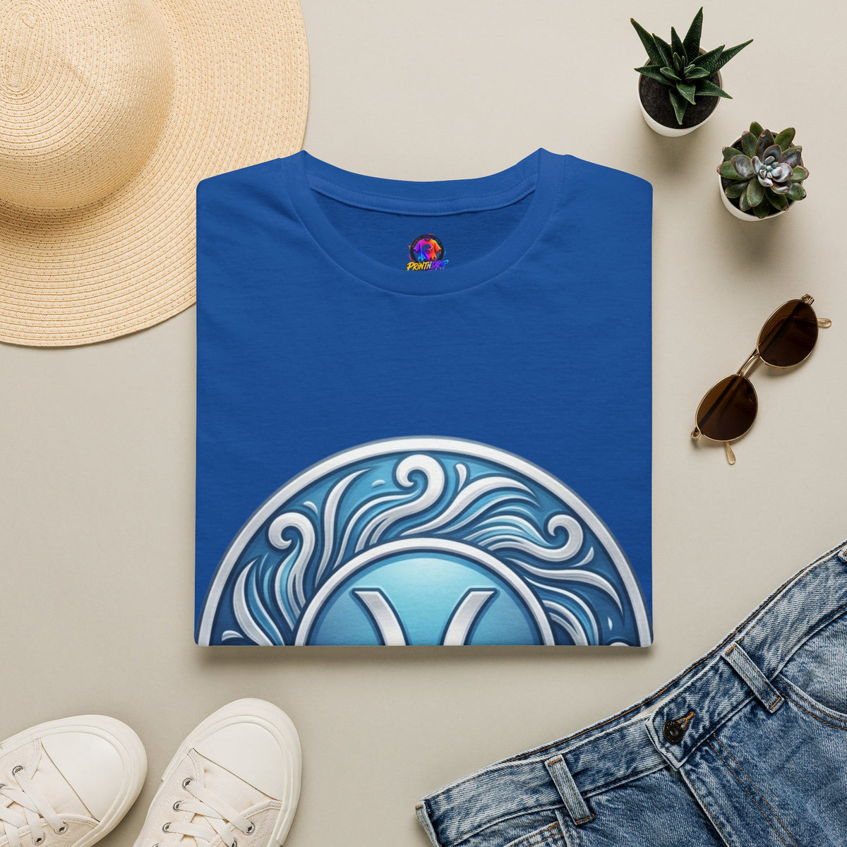 Pisces Zodiac T-Shirt – Blue Water Sign Astrology Tee