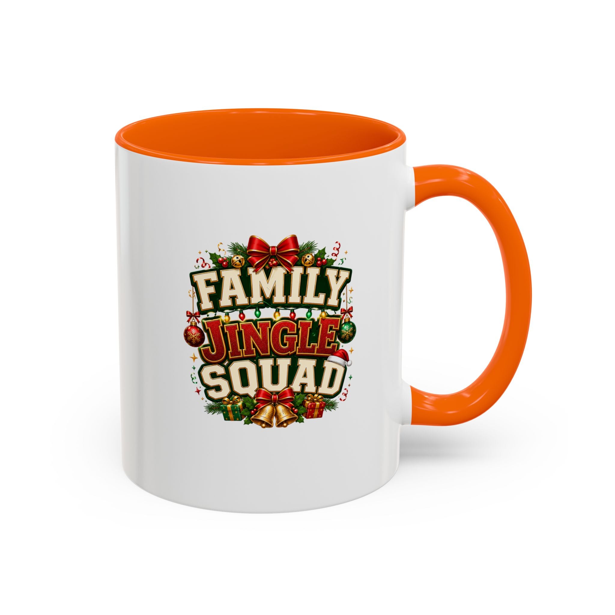 Family Jingle Squad Accent Coffee Mug — Christmas Holiday Coffee Cup