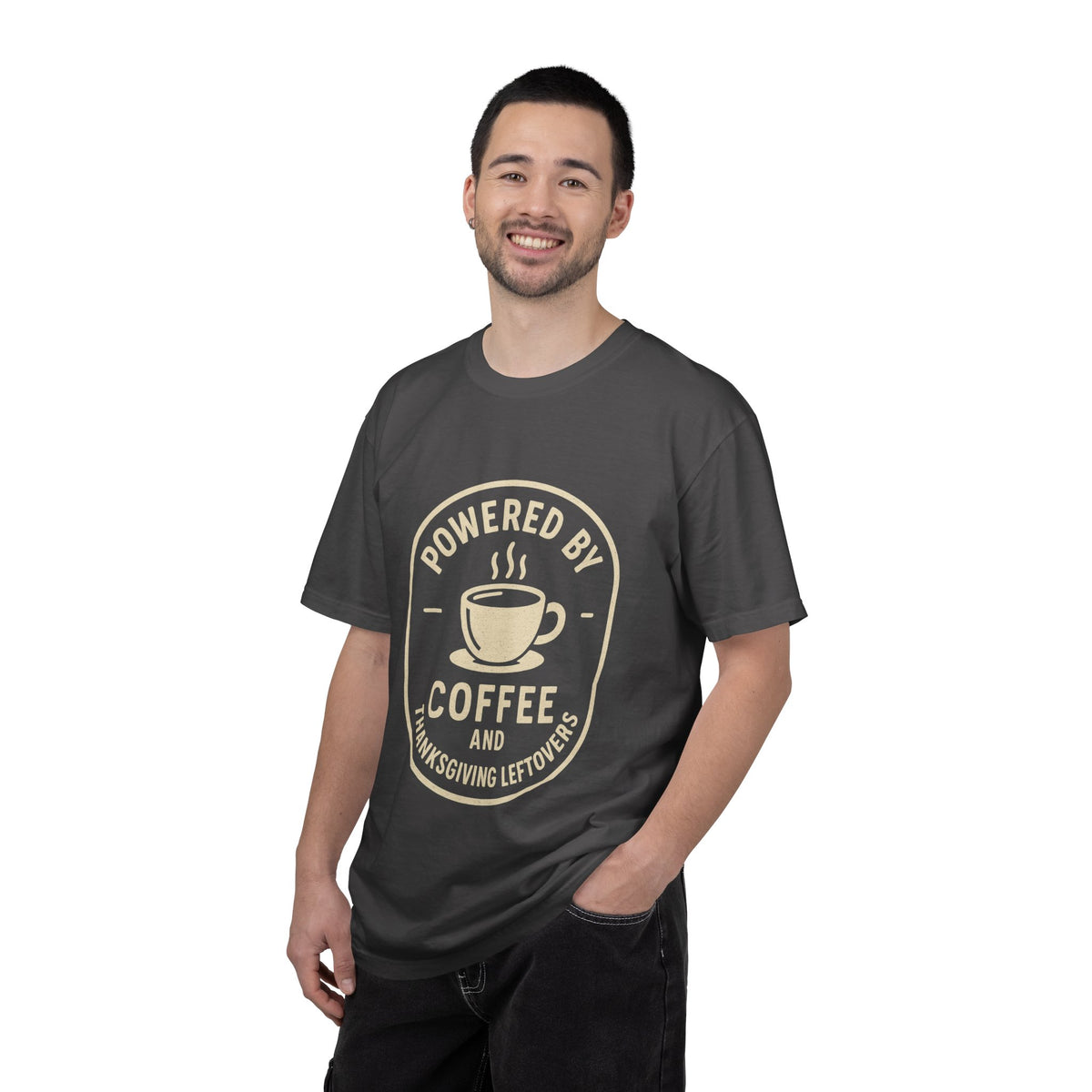 Powered by Coffee and Thanksgiving Leftovers T-Shirt - Trending Now - October 2026