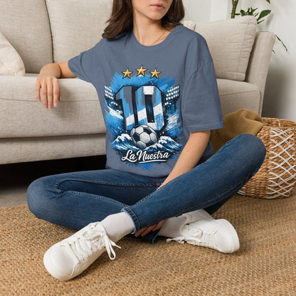 Argentina Soccer Fan T-Shirt — 'La Nuestra' #10 Jersey Design