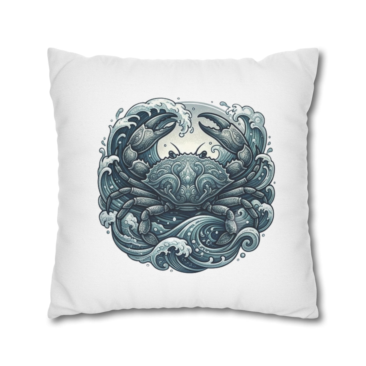 Cancer Zodiac Ocean Crab Decorative Pillowcase — Nautical Coastal Accent
