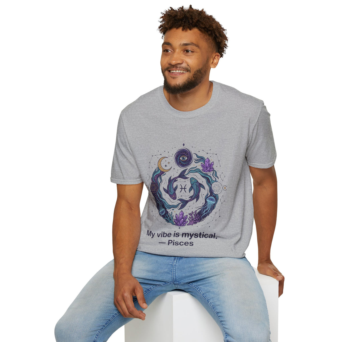 Pisces Mystic Vibes T-Shirt — Astrology Zodiac Tee with 'My vibe is mystical'