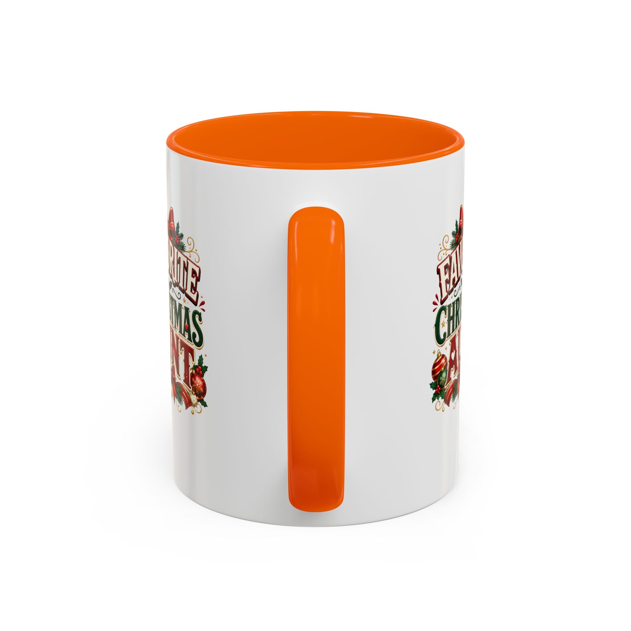 Christmas Aunt Coffee Mug — "Favorite Christmas Aunt" Accent Holiday Mug
