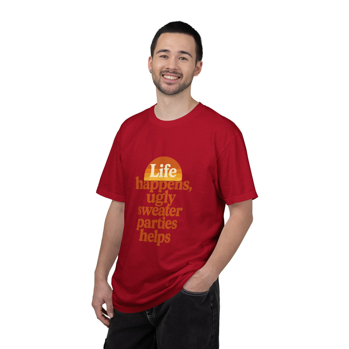 Life Happens Ugly Sweater Parties Helps T-Shirt - Trending Now - October 2026