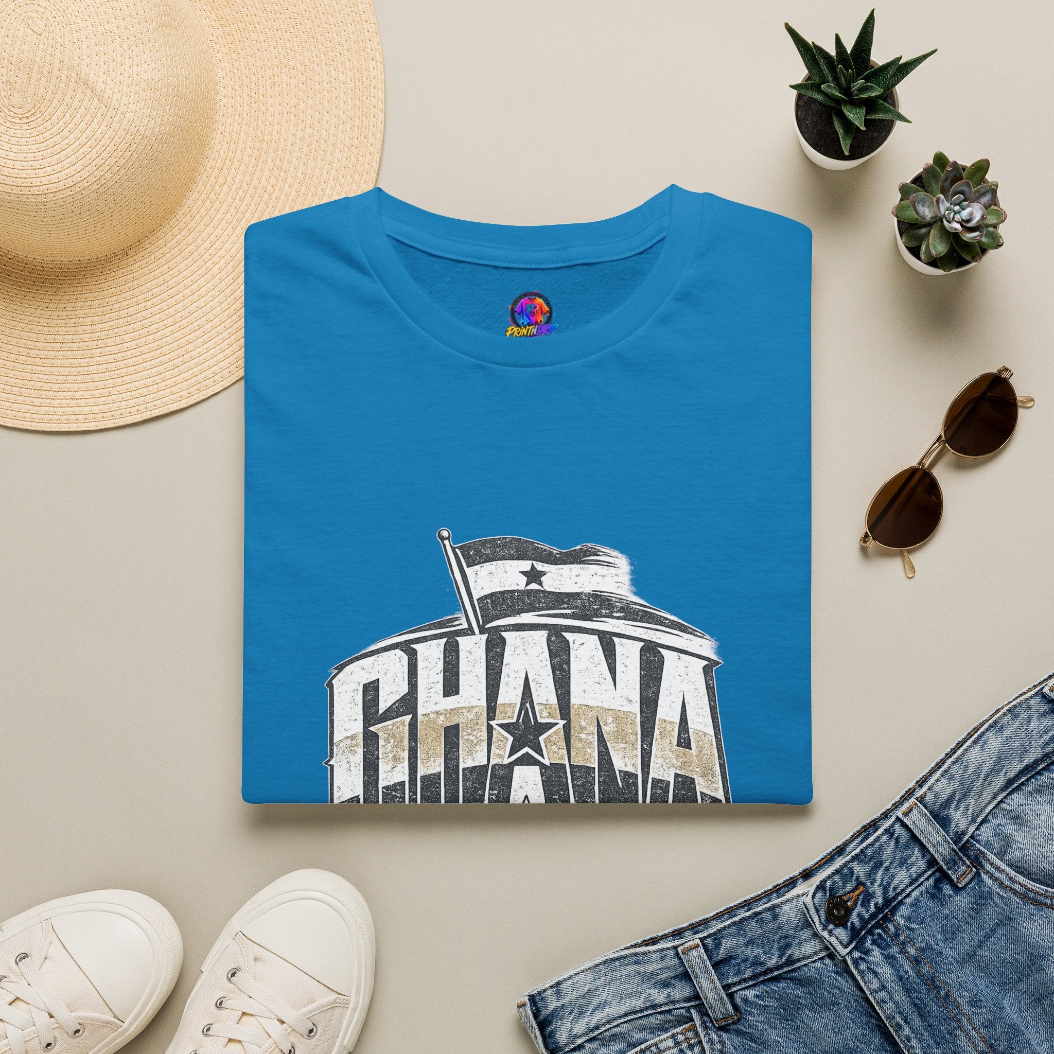 Ghana Vintage Flag T-Shirt — Retro Ghana Pride Graphic Tee