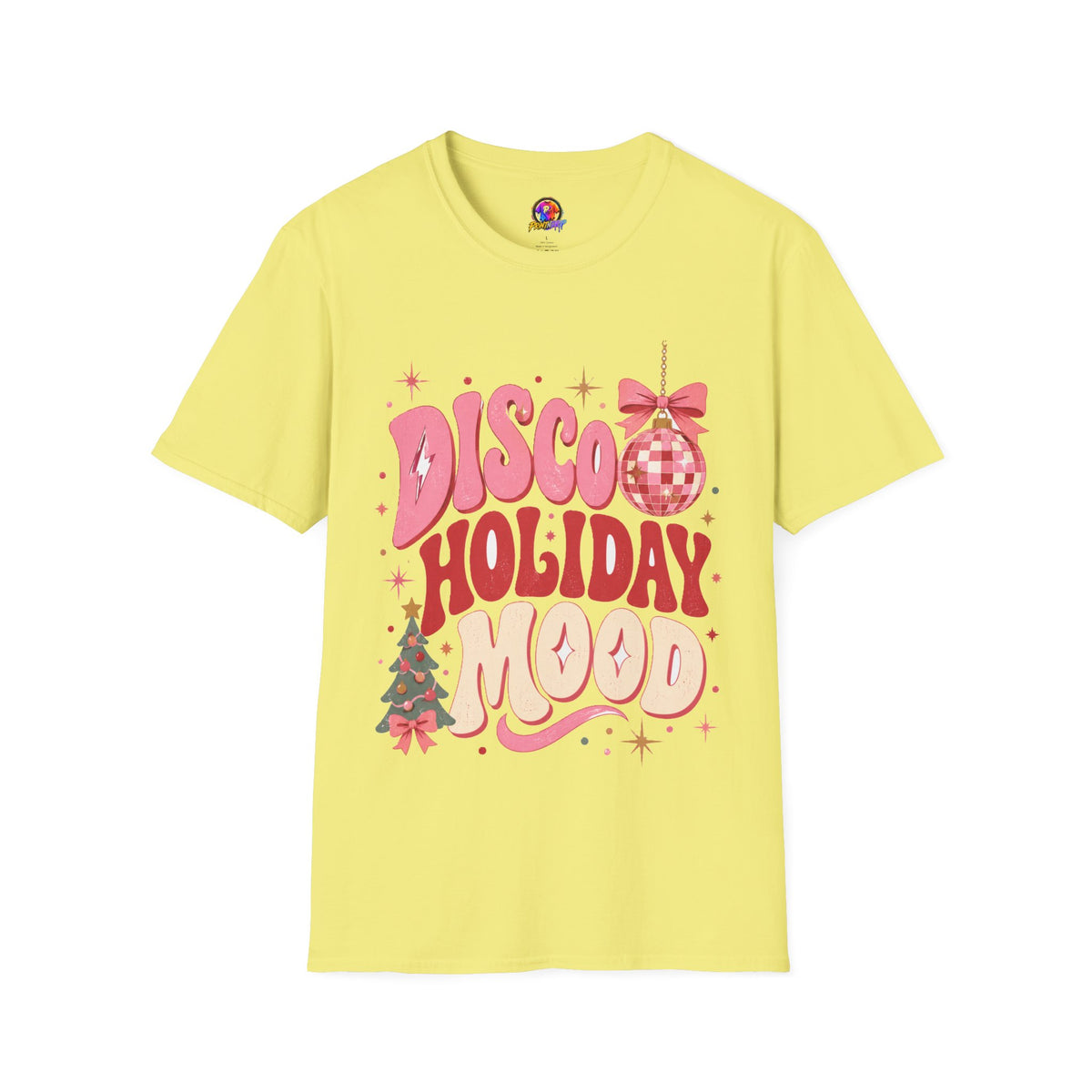 Disco Holiday T-Shirt — Retro Pink Disco Ball Christmas Tee