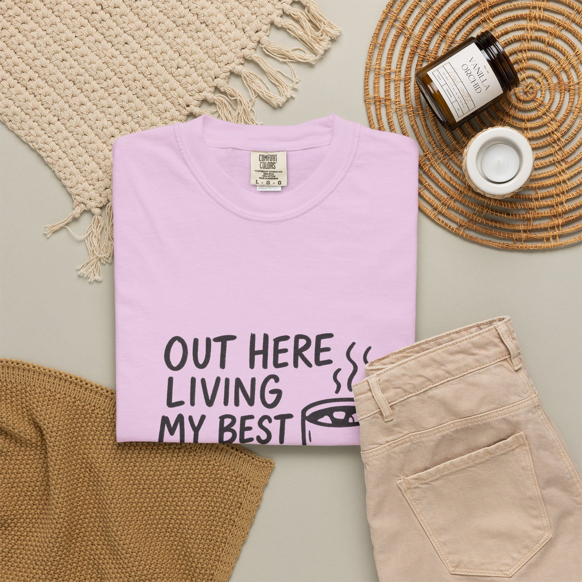 Hot Cocoa Life T-Shirt — "Out Here Living My Best Hot Cocoa Life" Cozy Graphic Tee - Trending Now - October 2026