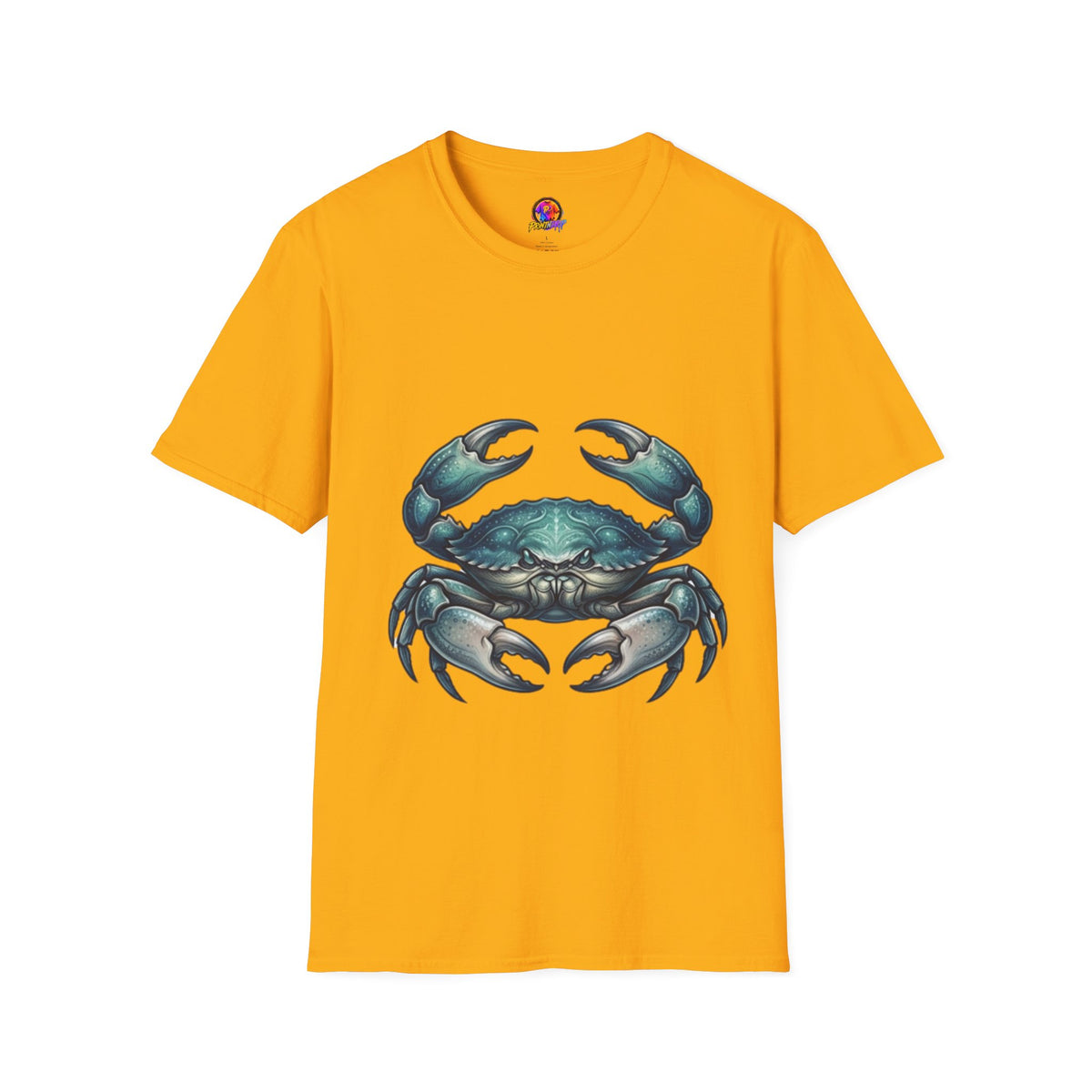 Cancer Zodiac Crabby Coastal Tee - Blue Green Crab Graphic T-Shirt