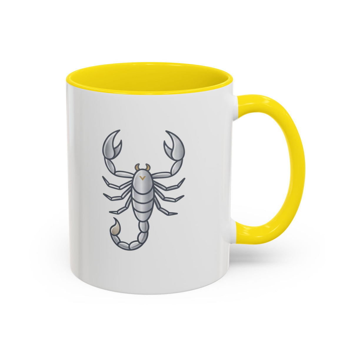 Scorpio Zodiac Accent Coffee Mug — Silver Scorpion Astrology Gift
