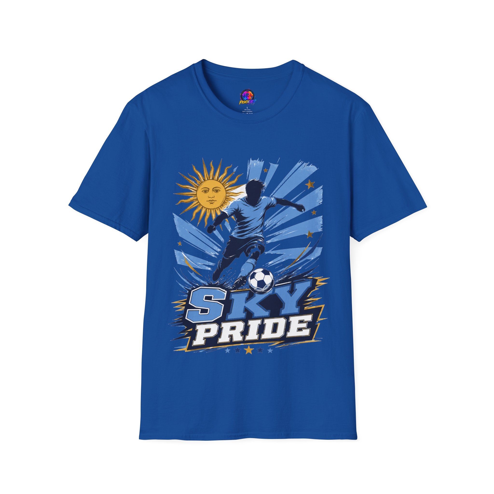 Uruguay Soccer Sky Pride T-Shirt — Argentina Sun Football Graphic Tee