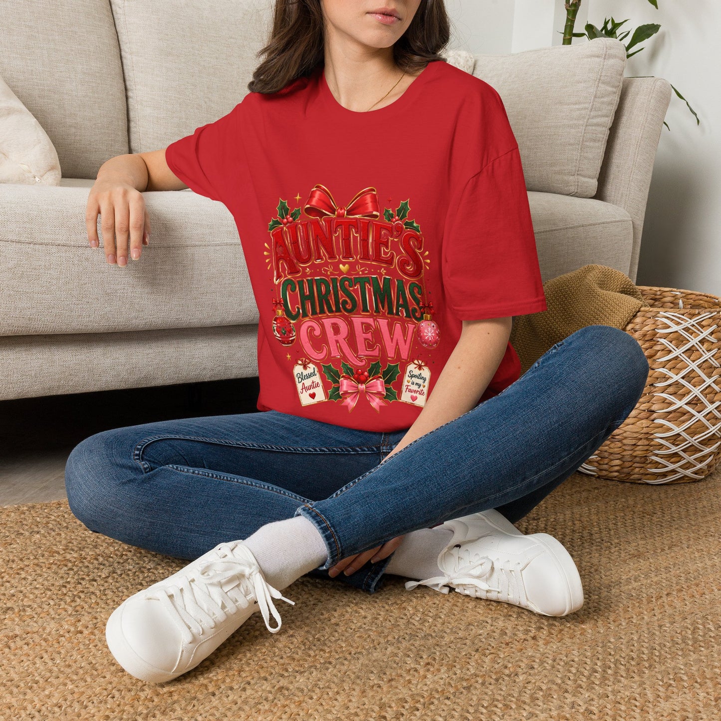 Auntie’s Christmas Crew T-Shirt — Holiday Family Pajama Tee