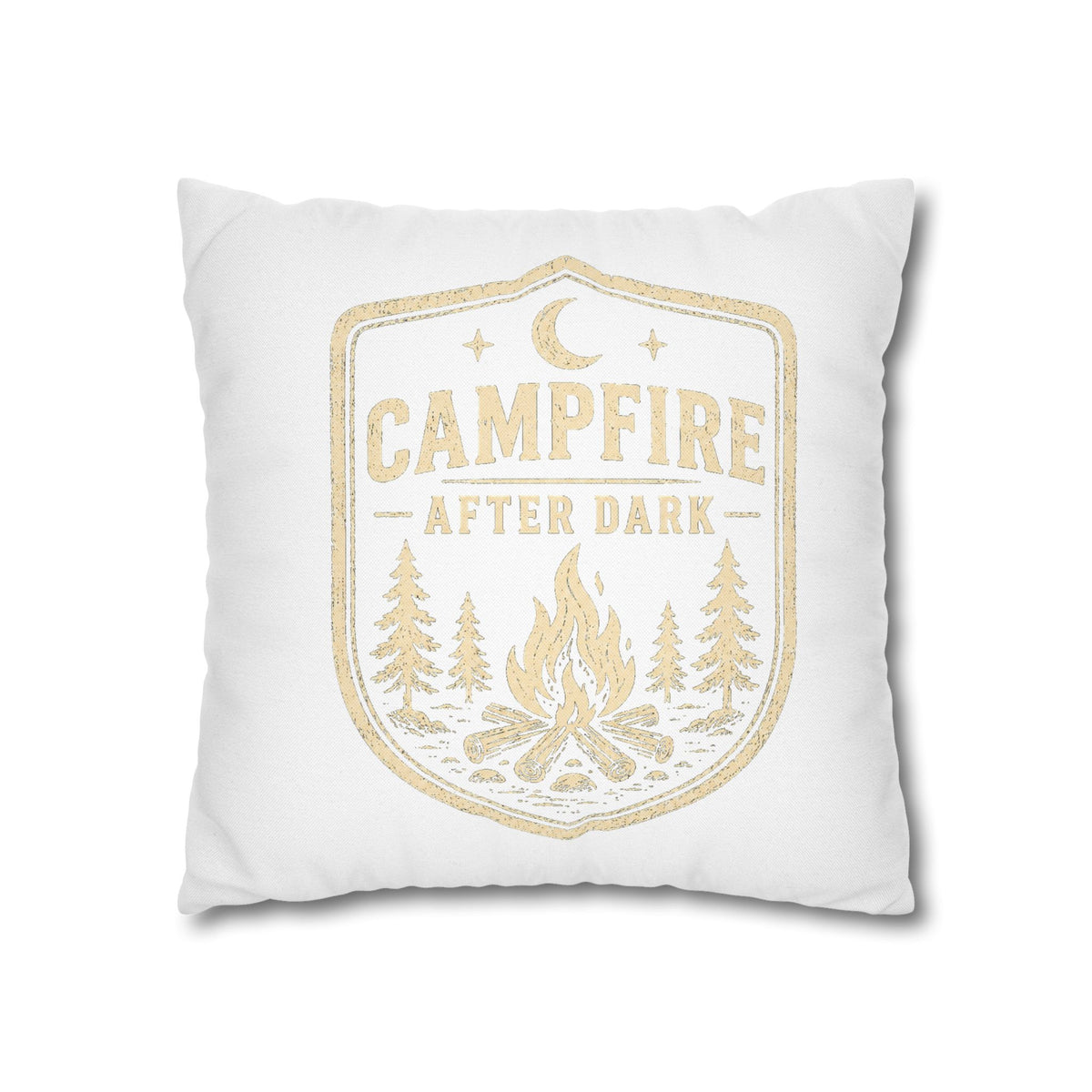 Campfire After Dark Throw Pillowcase Milo Bailey Dog Dad Mom — Cozy Rustic Camping Decor