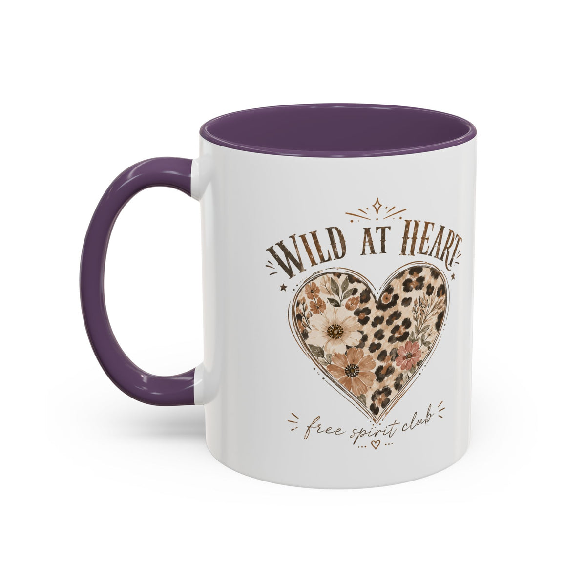 Milo Bailey Dog Dad Mom Wild at Heart Leopard Heart Accent Coffee Mug – Floral Boho