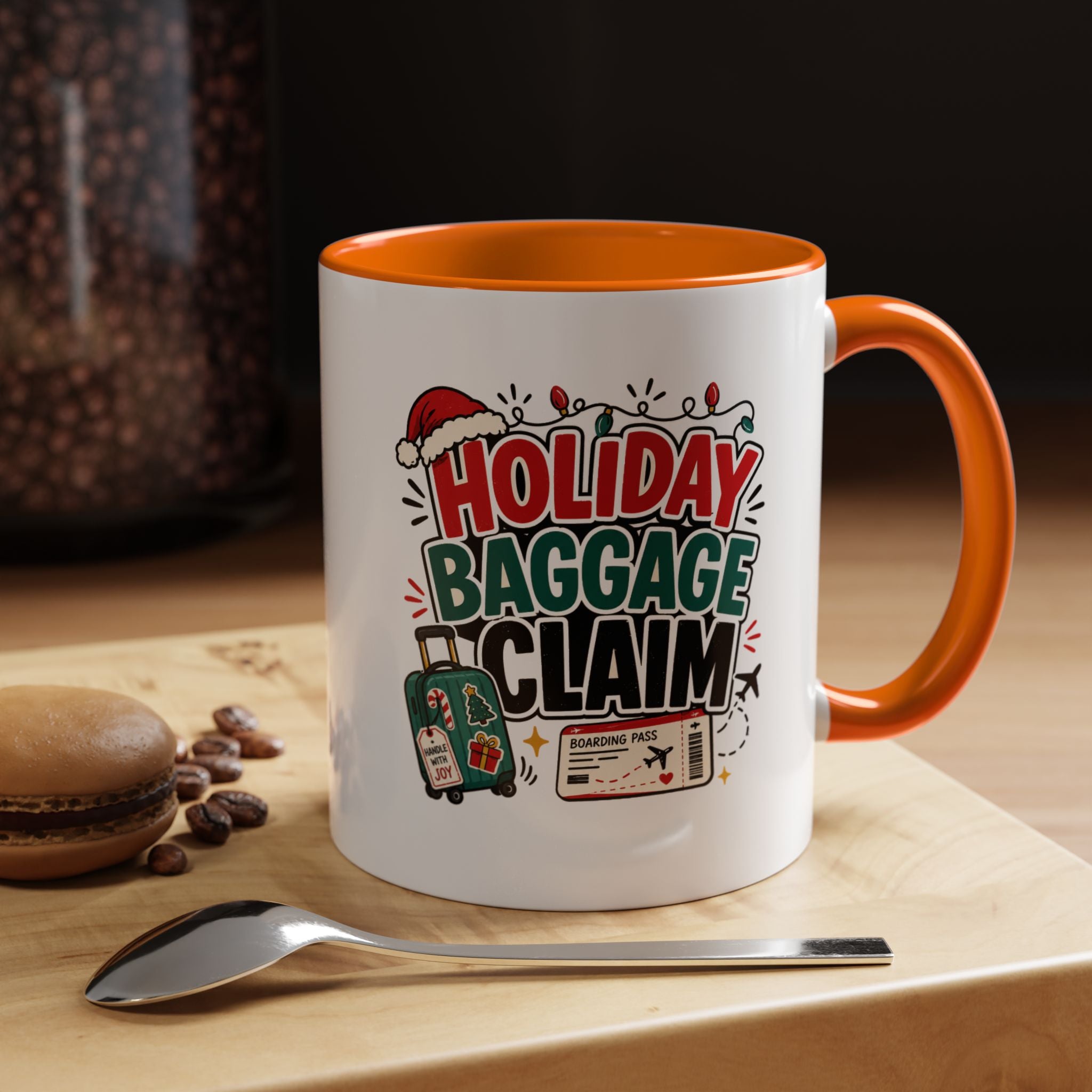 Modern Day Christmas Holiday Baggage Claim Coffee Mug — Funny Christmas Travel Gift (11/15oz)