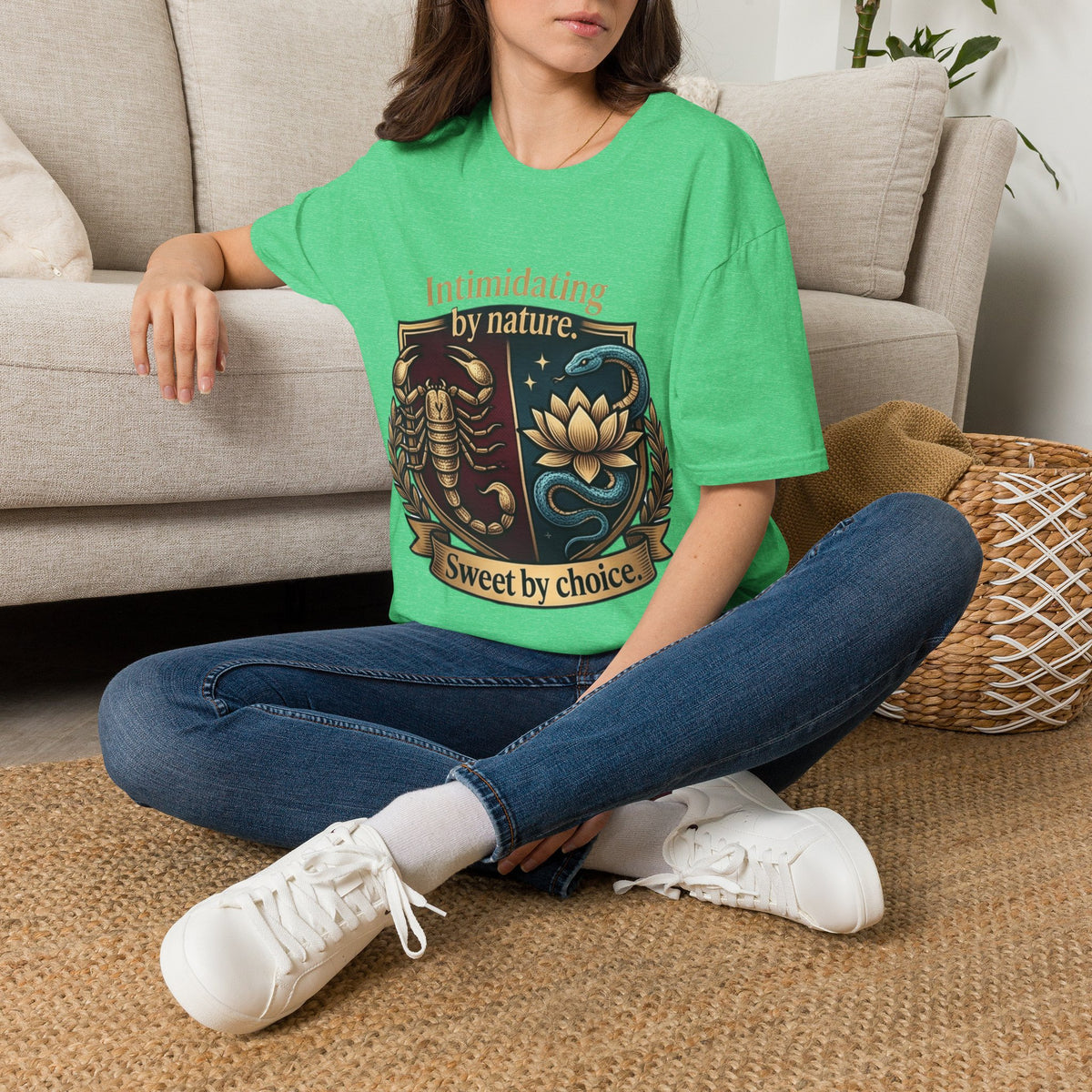 Intimidating by Nature T-Shirt — Scorpion & Snake Badge Design