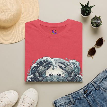 Crab and Waves Graphic T-Shirt — Coastal Oceanic Nautical Tee
