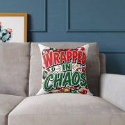 Christmas Wrapped in Chaos Holiday Throw Pillow