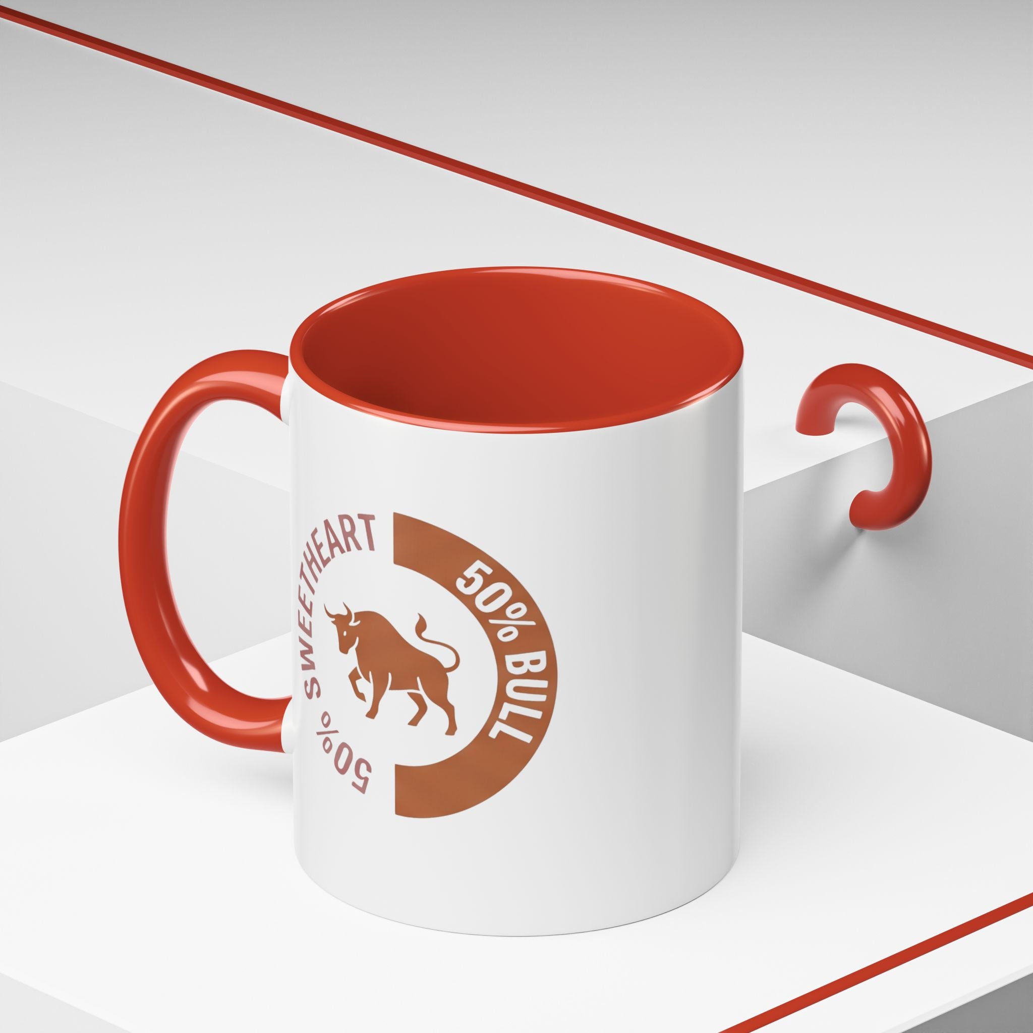 Coffee Mug – "50% Sweetheart 50% Bull" Accent Ceramic Mug