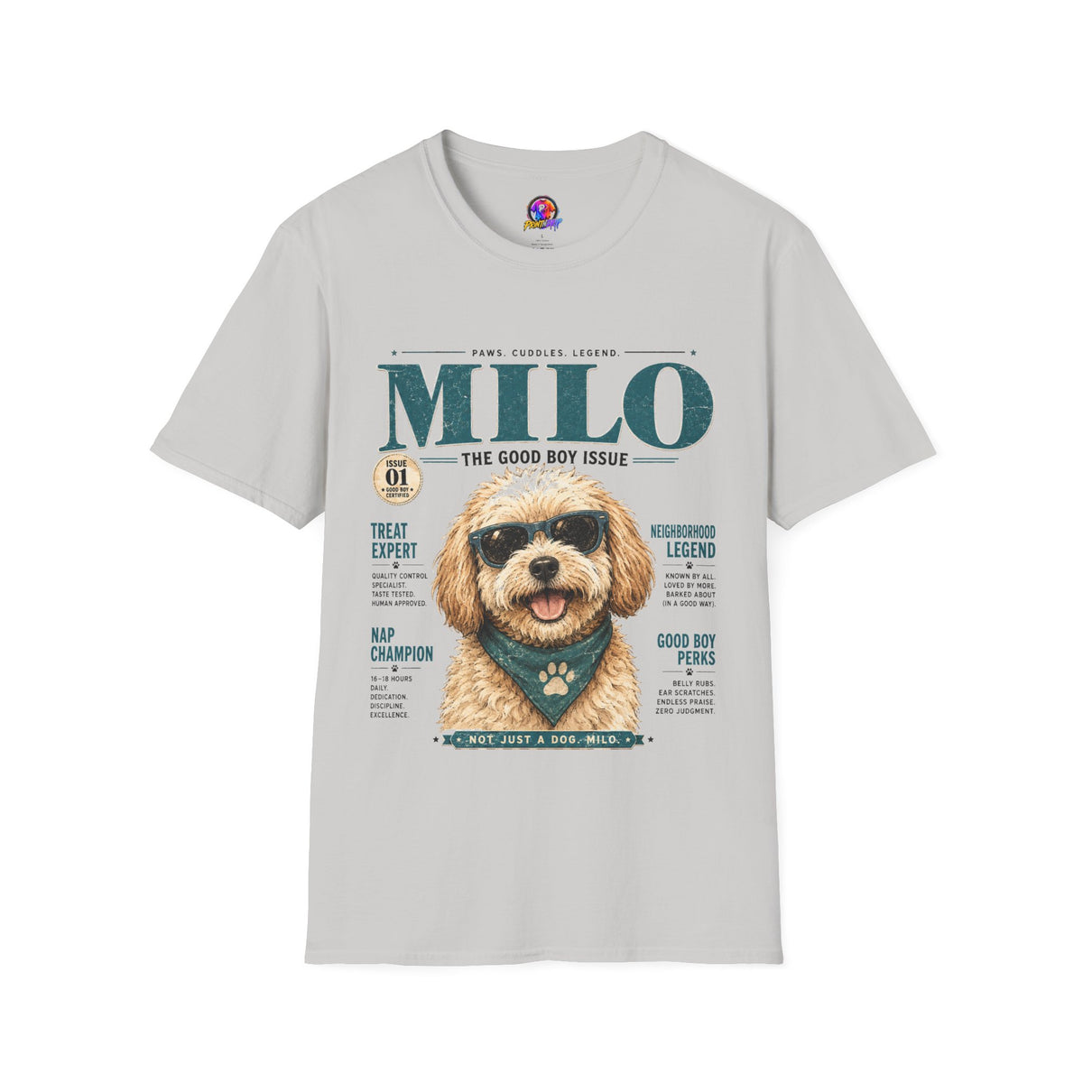 Milo 'The Good Boy Issue' T-Shirt — Cute Dog Magazine Cover Tee