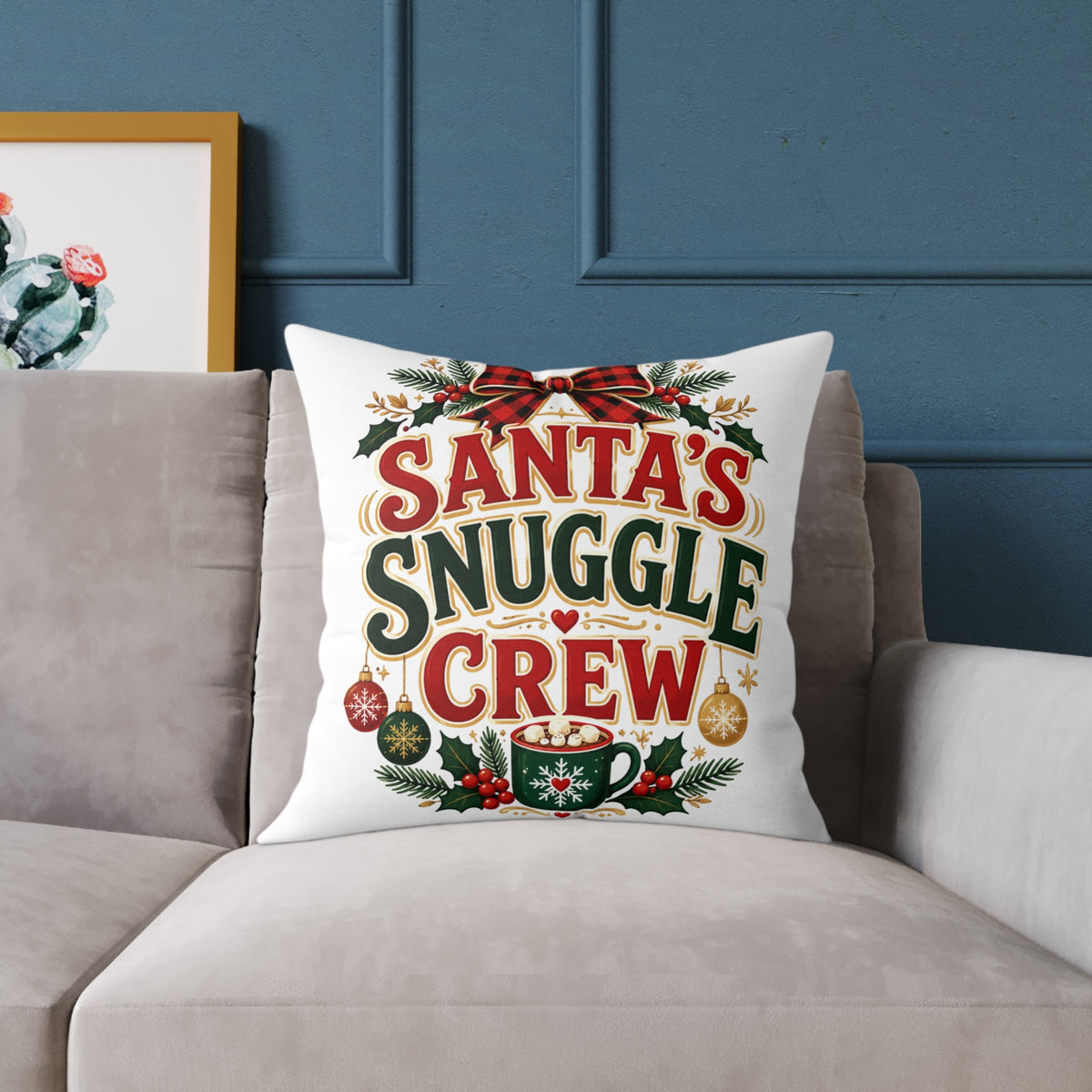 Santa’s Snuggle Crew Christmas Pillow — Festive Holiday Decorative Throw Pillow